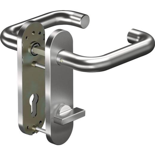 OGRO Kurzschildgarnitur CORE 8100 8  mm/7051K WC 78MM AL Alu.F1 WC rund  Drückergarnitur
