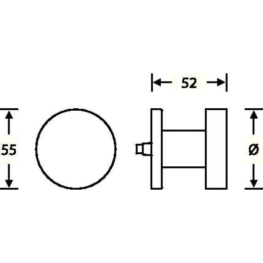 FSB Türknopf 23 0829 0005 Alu.0105 Aufnahme 8 mm ger.