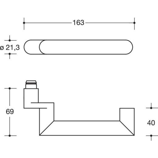 HEWI Profiltürgarnitur 162XAH03.646 VA PZ-PZ TS 38,1-48 mm