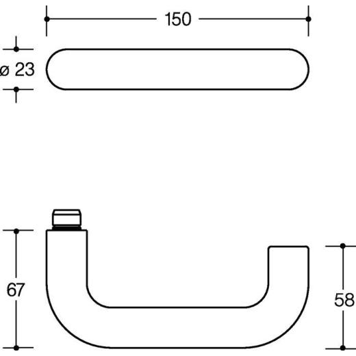 HEWI Rosetten-Drückergarnitur 111PBR03.233 PA 90m PZ DIN L/R rund