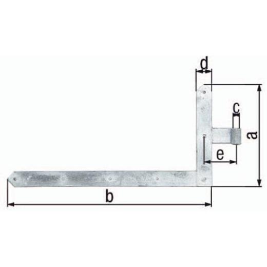 Torwinkelband 600x1000x60x120mm STA TZN li.unten 8mm GAH