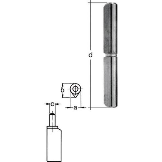 Profilrolle Band-L.140mm STA blk Stift-Ø 9mm GAH