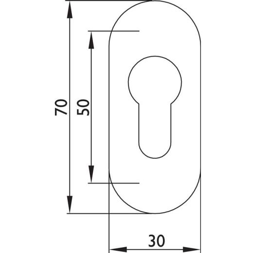 Ovalrosette NW-120/10-S VA 60 Schildst.15mm PZ ov.TECWERK