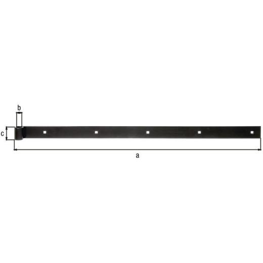 Ladenband B.35mm L.300mm STA schwarz ku.-besch.ger.GAH | 10 Stück