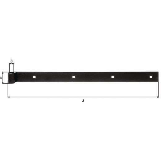 Ladenband B.35mm L.500mm STA schwarz ku.-besch.ger.GAH | 10 Stück