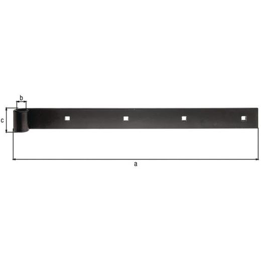 Ladenband B.35mm L.400mm STA schwarz ku.-besch.ger.GAH | 10 Stück