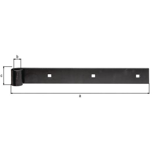 Ladenband B.35mm L.300mm STA schwarz ku.-besch.ger.GAH | 10 Stück