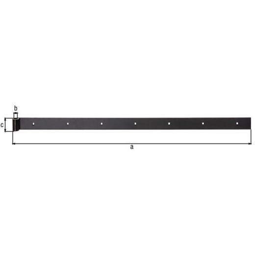 Ladenband B.40mm L.1000mm STA schwarz ku.-besch.ger.GAH | 4 Stück