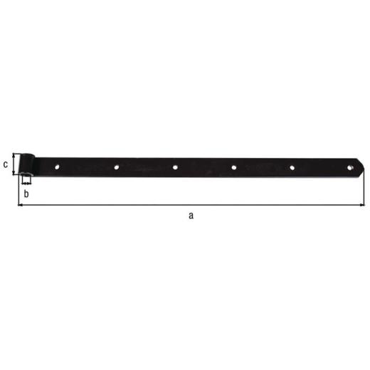 Ladenband L.300mm STA schwarz kunststoffbeschich.gerundet GAH | 6 Stück