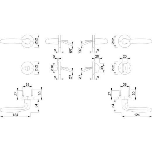 Hoppe Rosettengarnitur Verona | Aluminium (F1) WC