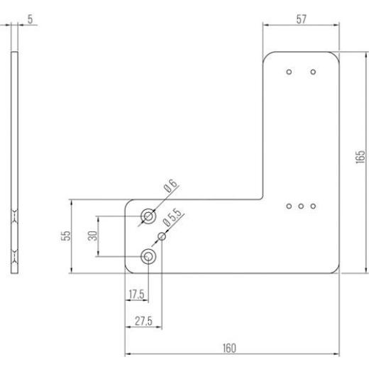 DENI - Montagepl.Mont.an Rohrrahmentür Türwächter DENI DIN L/R L165xB160mm