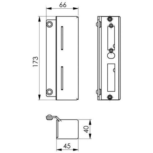 AMF - Schließkasten 147V2A-40 f.E-Öffner VA z.Anschweißen