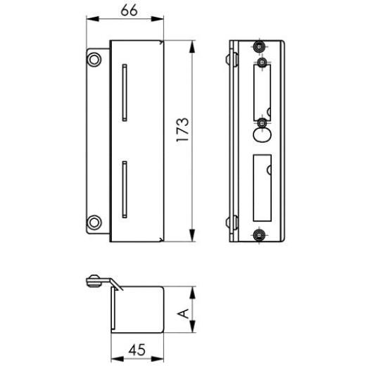 AMF - Schließkasten 147B-50 f.E-Öffner blk z.Anschweißen