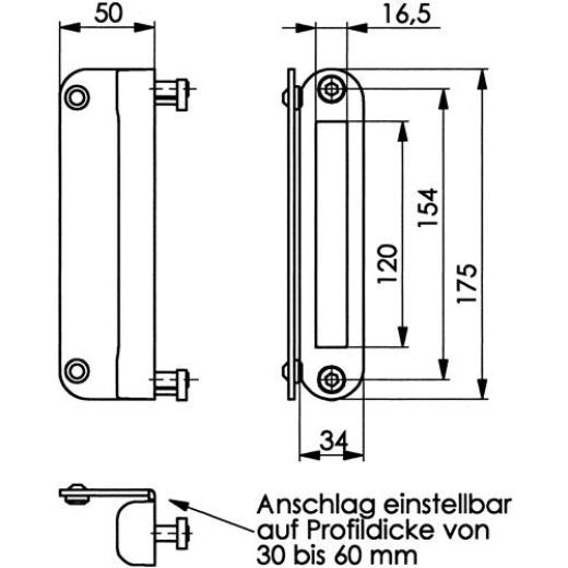 AMF - Schließkasten 145G-50 LM z.Anschr.