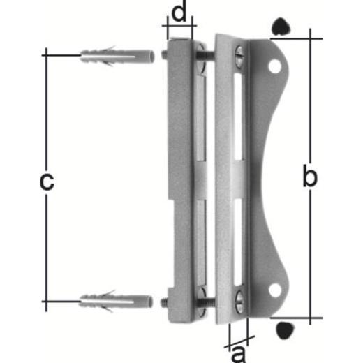 GAH - Schlosskastenanschlag Modell 2392 f.30-mm-Schlosskasten verz.DIN L/R
