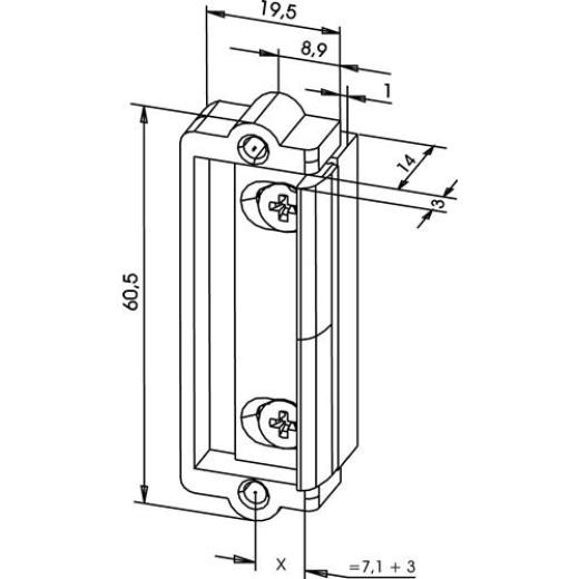 Assa Abloy - Türöffner-Austauschstück 1410 Fafix universal Dauerent. nein DIN L/R