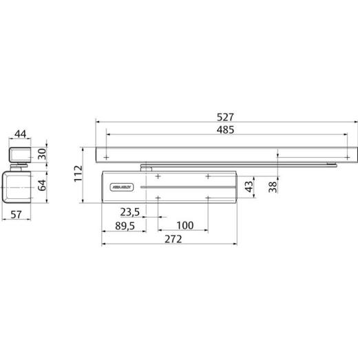 Gleitsch.G-E f.DC 700 silber e-mech.ASSA ABLOY