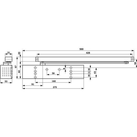 DORMAKABA - Gleits.-TS TS 93 G Basic Normalmont.Bandgegeseite EN 2-5 weiß 9016 EN 2-5