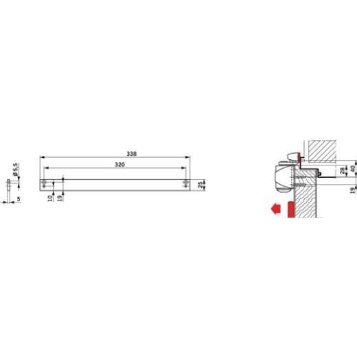 DORMAKABA - Montagepl.f.TS 90 Impulse silber