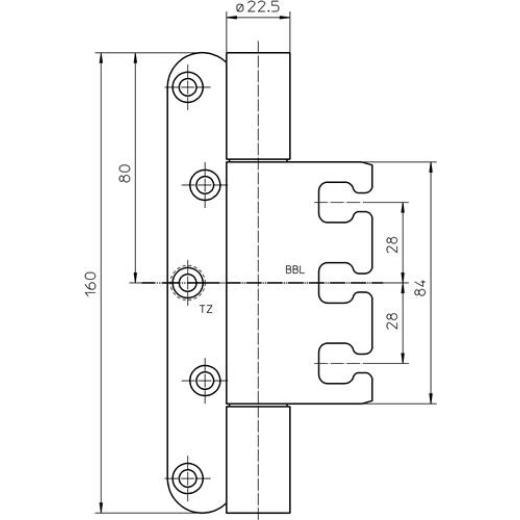SIMONSWERK - Objektband VARIANT VX 7939/160 VA ma geb.200kg 22,5mm DIN L/R | 20 Stück