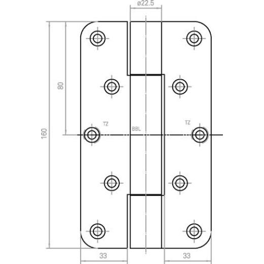 SIMONSWERK - Objektband VARIANT VN 2929/160 STA m.vern.160kg 22,5mm DIN L/R stu.Tür SIMONSWER