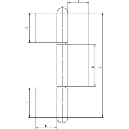 Konstruktionsband KO 8 Band-L.240mm Lappenbreite 50mm STA blk | 6 Stück