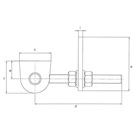 Verstellbares Torband 190x33x80x150x34x65x22x10mm STA roh Btl.GAH
