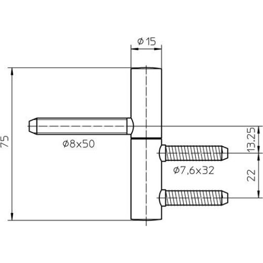 SIMONSWERK - Einbohrband BAKA B 1-15 2-tlg.vern.40kg DIN L/R HLT