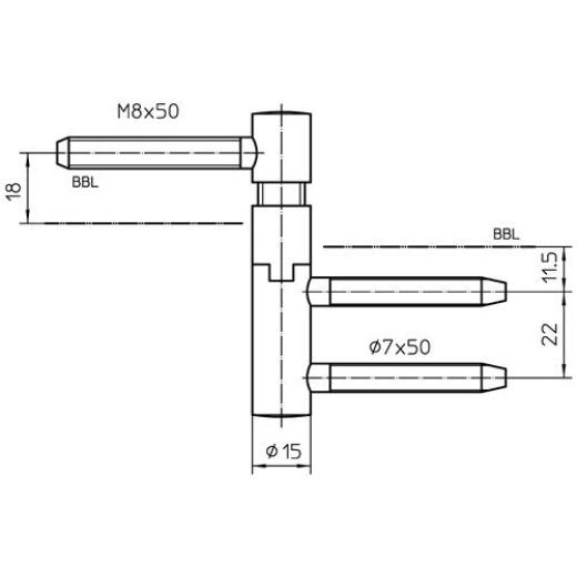 SIMONSWERK - Einbohrband steig.V 5450 steig.vern.40kg DIN R HLT