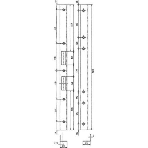 SCHNEGEL - Sicherheitswinkelschließblech L.500mm B.25mm S.2mm VA ma geb.005/3127
