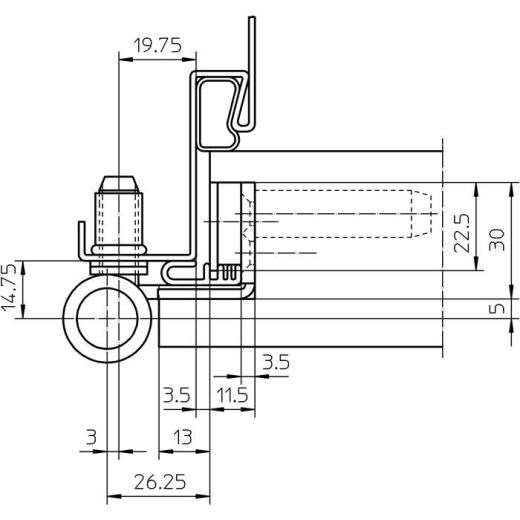Objektband VARIANT VN 8938/160 U FD VA ma geb.160kg 22,5mm DIN R | 2 Stück