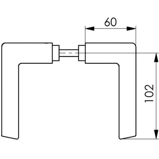 AMF - Türdrückerpaar 465 LM 105 o.Rosetten 4-KT.8mm