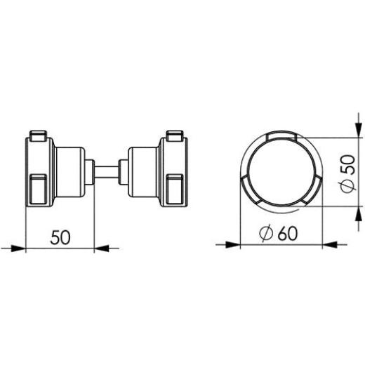 AMF - Knopfdrückerpaar 490GN Material VA drehb.4-KT.8mm