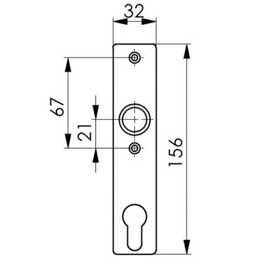 Zylinderkurzschild 497Z LM F1/silberf.PZ 72mm AMF