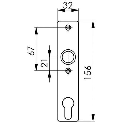Zylinderkurzschild 427Z VA ma PZ 72mm AMF