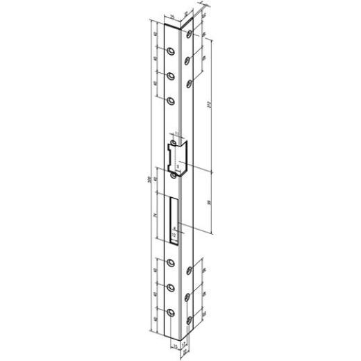 Assa Abloy - Sicherh.-Winkelschließbl.312 L.500mm S.3mm STA geschliffen verz.DIN L