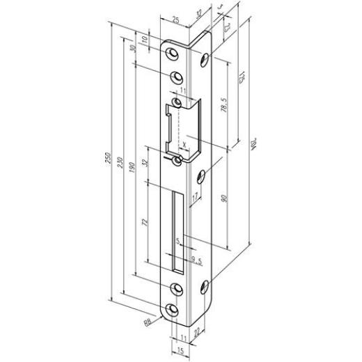 Assa Abloy - Sicherh.-Winkelschließbl.069 S.3mm STA dukatengold DIN R
