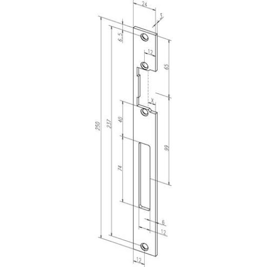 Assa Abloy - Flachschließbl.690 VA ma ktg.B.24xL.250mm DIN L/R