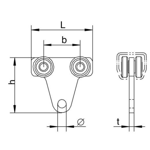 Rollapparat 1110 1110 f.Pro 100 STA verzinkt,gelb 45kg HELM