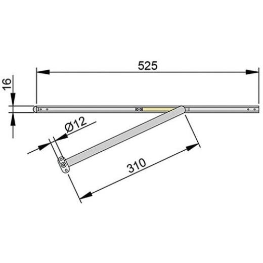 ATHMER - Türöffnungsbegrenzer Porti f.Türblatt-B.610-719mm Holz-und Metallzargen 120Grad