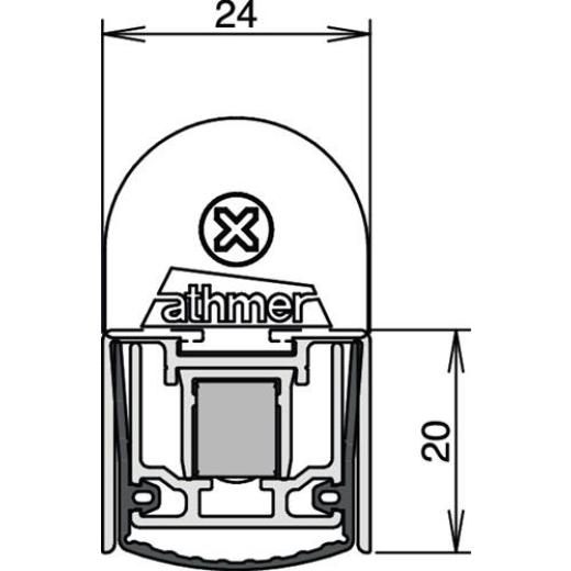 ATHMER - Türdichtung Stadi L-24/20 WS eins.L.1050mm B.24mm Alu.alu blk univ.