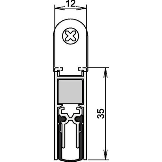 ATHMER - Türdichtung Doppeldicht® M-12/35 1-393 2-s.L.833mm Alu.silberf.HLT