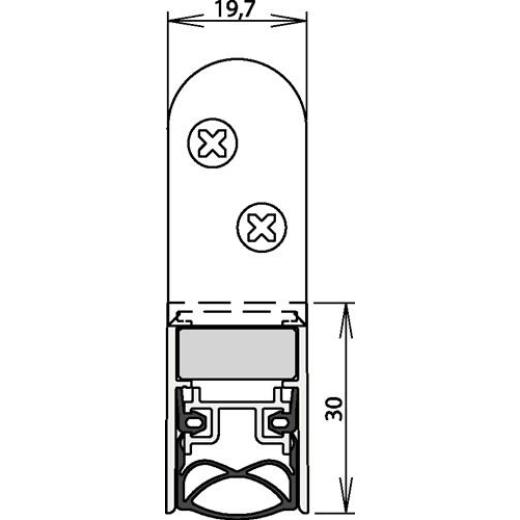 ATHMER - Türdichtung Schall-Ex® Ultra WS 1-290 2-s.L.1083mm Alu.silberf.HLT