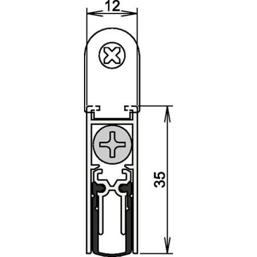 ATHMER - Türdichtung Doppeldicht® M-12/35 1-392 1-s.L.833mm Alu.silberf.HLT