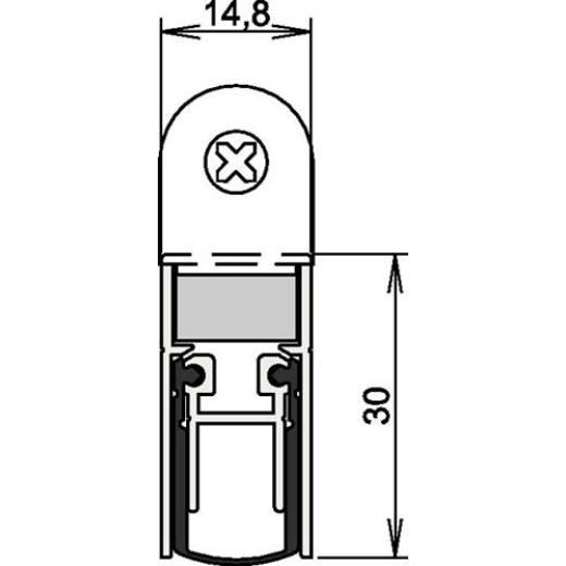 ATHMER - Türdichtung Schall-Ex® DUO L-15 WS 1-382 2-s.L.833mm Alu.silberf.HLT