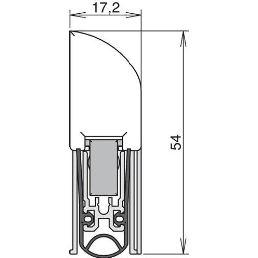 ATHMER - Türdichtung Ex L-15 FS C-0 1-s.L.930mm B.17,2mm Alu.silber elox.H/M/Ku.-tür L/R