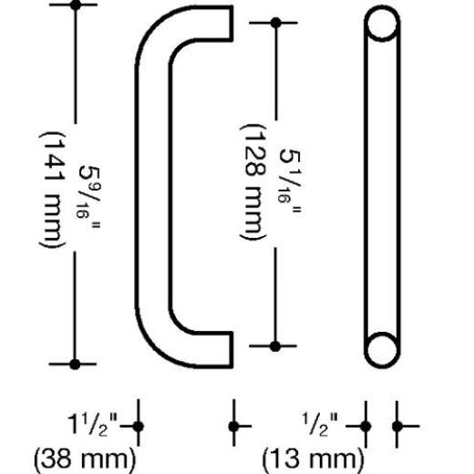 Möbelgriff PA 90 tiefschwarz ma 128mm D.13mm HEWI