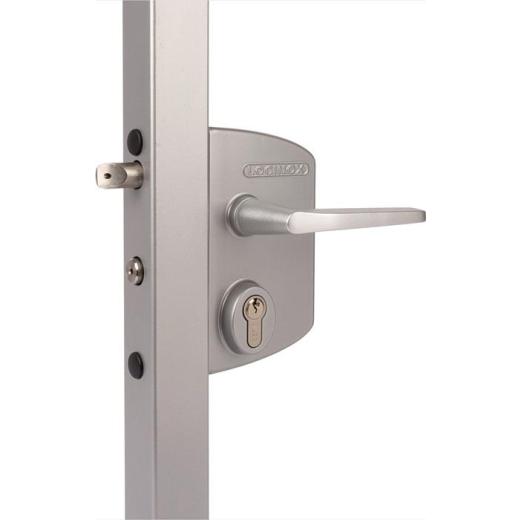 Industrieschloss silber 4-Loch Mont.f.60-80mm Profile LOCINOX