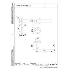 Rosettengrt.Ams.1400/42H/42HKVS Alu.F1 rd.PZ DIN L/R D/D HOPPE
