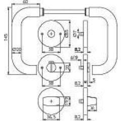 Rosettengrt.NW-401-2 VA 60 U-Form WC rot/weiß DIN L/R ger.WC TECWERK